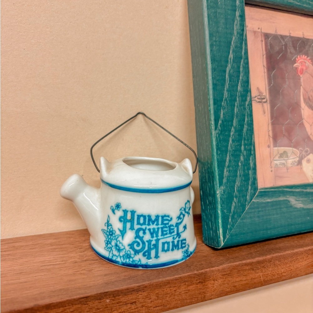 Vintage Ceramic βWatering Canβ Trinket